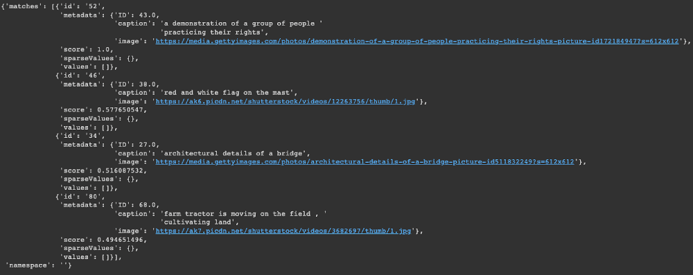 image-to-image query result