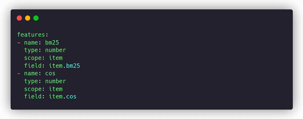 Ranking features