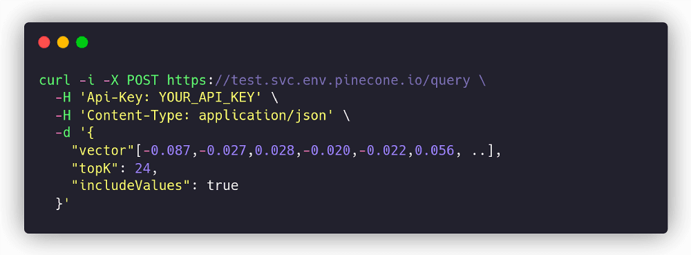 Pinecone vector search query